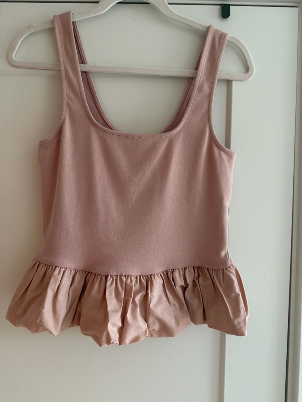 H&M Dusty Pink Ruffle Hem Tank Top